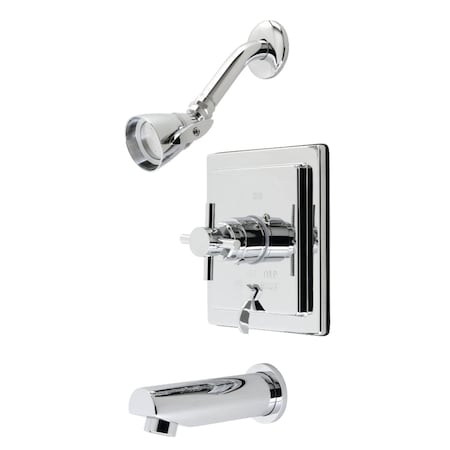 Kingston Brass Tub and Shower Faucet, Polished Chrome, Wall Mount KB86510DX